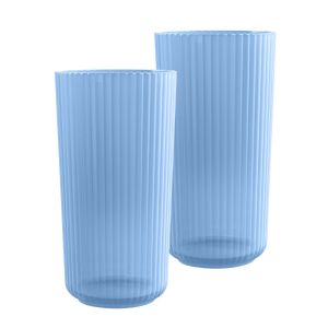 set of two plastic blue large cups