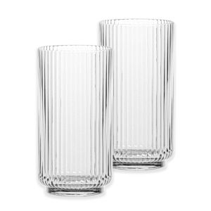 Mesa Acrylic Plastic Ribbed Jumbo Drinking Cups Set - Clear - 22oz