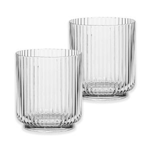 Mesa Acrylic Plastic Ribbed Drinking Tumbler Set - Clear - 15oz