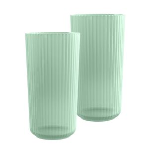 set of two green plastic large drinking cups