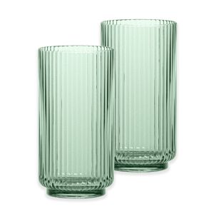 Mesa Acrylic Plastic Ribbed Jumbo Drinking Cups Set - Sage Green - 22oz