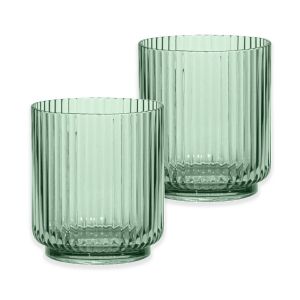 Mesa Acrylic Plastic Ribbed Drinking Tumbler Set - Sage Green - 15oz