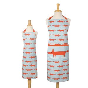 Scion Mr Fox Blue Set - Adult Apron & Child's Apron