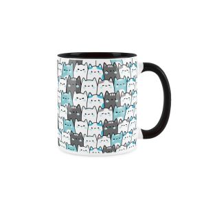 Purely Home Ceramic Cats Mug - Black