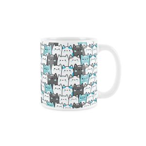Purely Home Ceramic Cats Mug - White