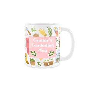 Purely Home Granny's Gardening White Mug - Tulips Pink