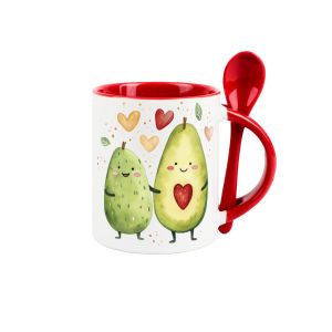 Purely Home Ceramic All I Avo Wanted Red Mug & Spoon Set