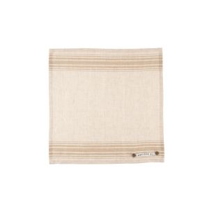 Natural coloured 100% linen napkin set with button detail