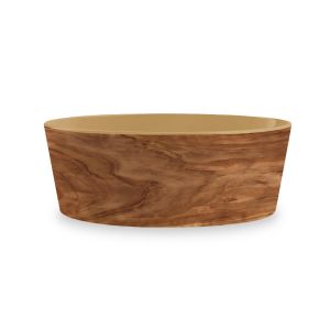 Olive Wood Effect Melamine Pet Food Bowl - Sand - Large