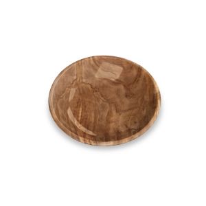 olive wood effect melamine cat food saucer