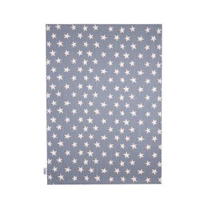 Uneven star-printed blue tea towel, made from high-quality organic cotton