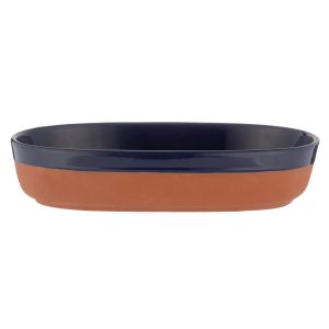 Typhoon World Foods Terracotta Oval Dish - Navy