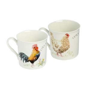 Eddingtons Pecking Order Porcelain Mugs - Set Of 2