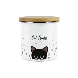 Purely Home Peeping Pets Enamel Canister - Cat Treats