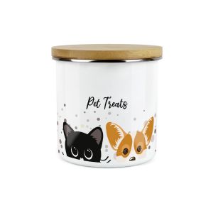 Purely Home Peeping Pets Enamel Canister - Pet Treats