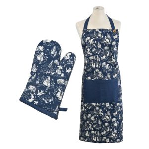 Peter Rabbit Classic Cotton Apron & Oven Gauntlet Set - Dark Blue