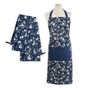 Peter Rabbit Classic Cotton Apron & Tea Towels Set - Dark Blue