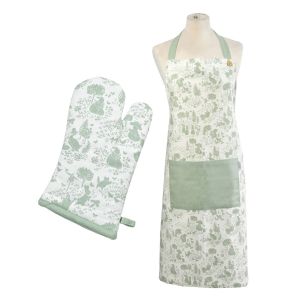 Peter Rabbit Classic Cotton Apron & Oven Gauntlet Set - Green