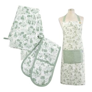 Peter Rabbit Classic Apron, Tea Towels & Double Oven Glove Set - Green