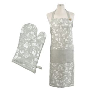 Peter Rabbit Classic Cotton Apron & Oven Gauntlet Set - Grey