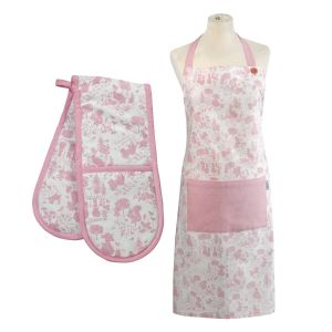 Peter Rabbit Classic Cotton Apron & Double Oven Glove Set - Pink