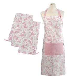 Peter Rabbit Classic Cotton Apron & Tea Towels Set - Pink