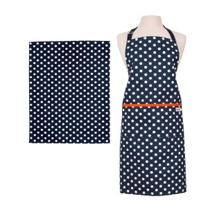 Dexam Polka Apron & Tea Towel Set - Indigo