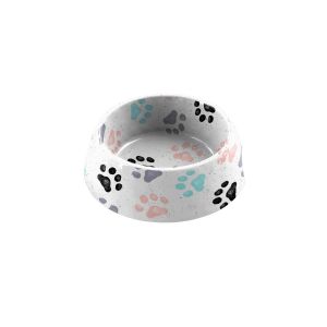 Retro Paw Print Melamine Pet Bowl - Small