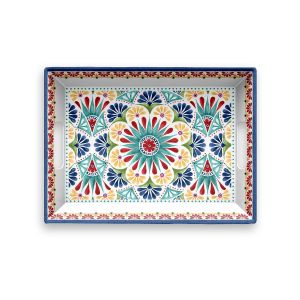 Rio Medallion Melamine Rectangular Tray