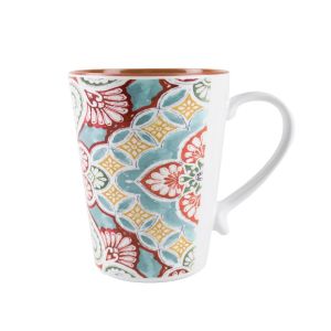 melamine plastic outdoor camping drinking mug with a Moroccan inspired design