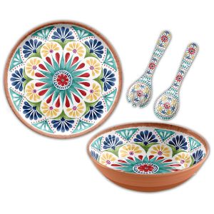 Rio Medallion Melamine Serving Set with Platter - 3 Piece