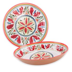 Mediterranean Melamine Oval Bowl & Round Platter Set