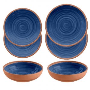 Rustic Swirl Indigo Melamine Dinnerware Set