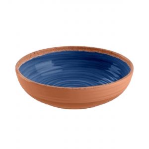 Rustic Swirl Indigo Melamine Low Bowls