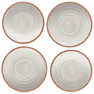 Rustic Swirl Ivory Melamine Dinner & Side Plate Set
