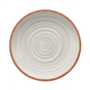 Rustic Swirl Ivory Melamine Dinner Plates