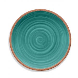 Rustic Swirl Turquoise Melamine Dinner Plates