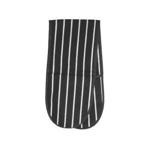 Rushbrookes Butchers Stripe Double Oven Glove - Navy