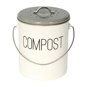 Vintage Mayfair Kitchen Compost Caddy - Grey & White