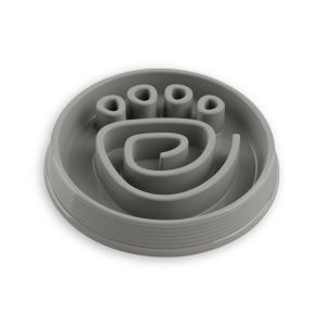 Paw Print Maze Large Slow Feeder Dog Bowl - Grey