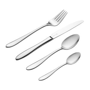 Stainless steel gift boxed cutlery set with slender handles