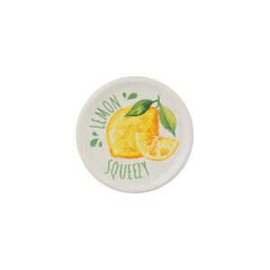 Lemon printed teabag tidy plate made from ceramic material