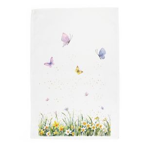 Purely Home Daffodils & Butterflies Tea Towel