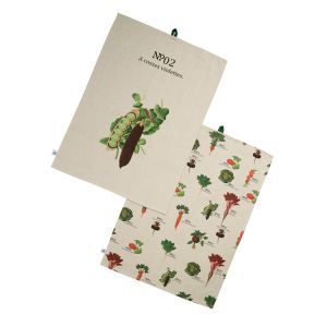 Tea towel set with vegetable print