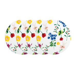 set of four floral ceramic coasters