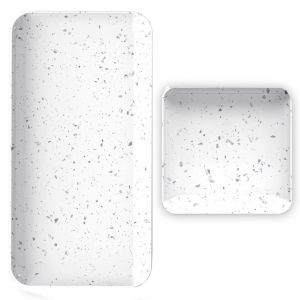 White Terrazzo Melamine Appetiser & Nibbles Serving Set