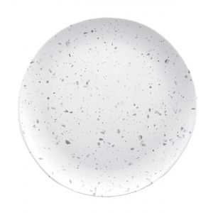 White Terrazzo Melamine Dinner Plates