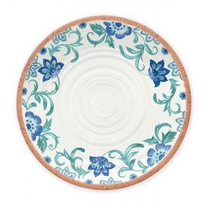 Turquoise Floral Melamine Dinner Plates