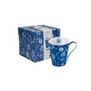 Blue floral and bird pattern mug from V&A collection