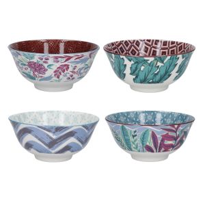 Floral, leafy designed bowl set made from ceramic